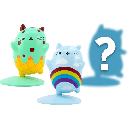 CVP Mini Figure 3 Pack | Mini Figures for Kids | Small Animal Figurines | Plastic Collection for Kids & Adults | for Boys & Girls | Figure Toys | Mint Chippy Rainbow Meow + Random