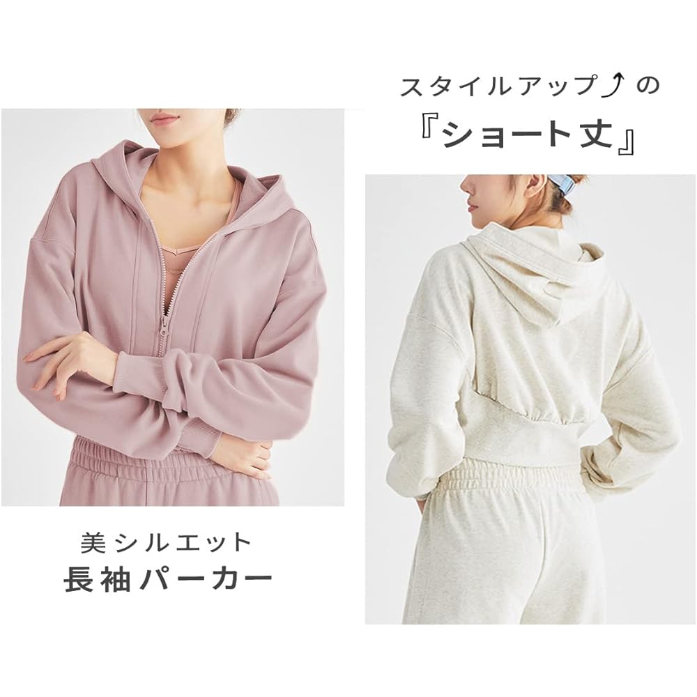 [VEROMAN] Parka Short Length Women's Sportswear Long Sleeve Tops with Zipper Yoga ppi-lse19