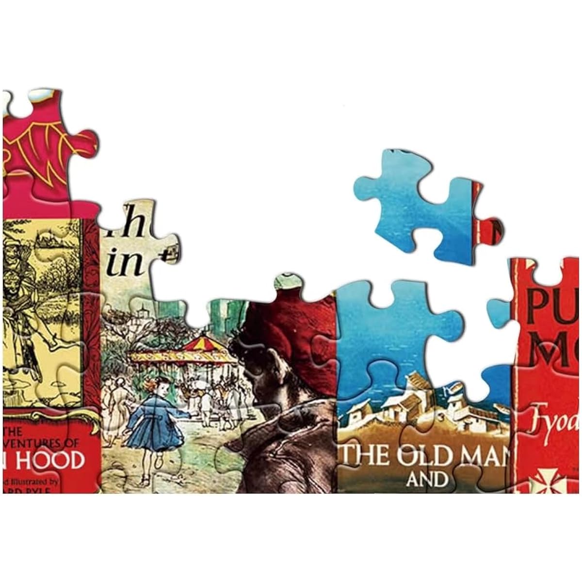 Book Puzzle for Adults 1,000 Pieces 55 Vintage Book Cover Puzzle Collage Literary Jigsaw Puzzle Literary Gift