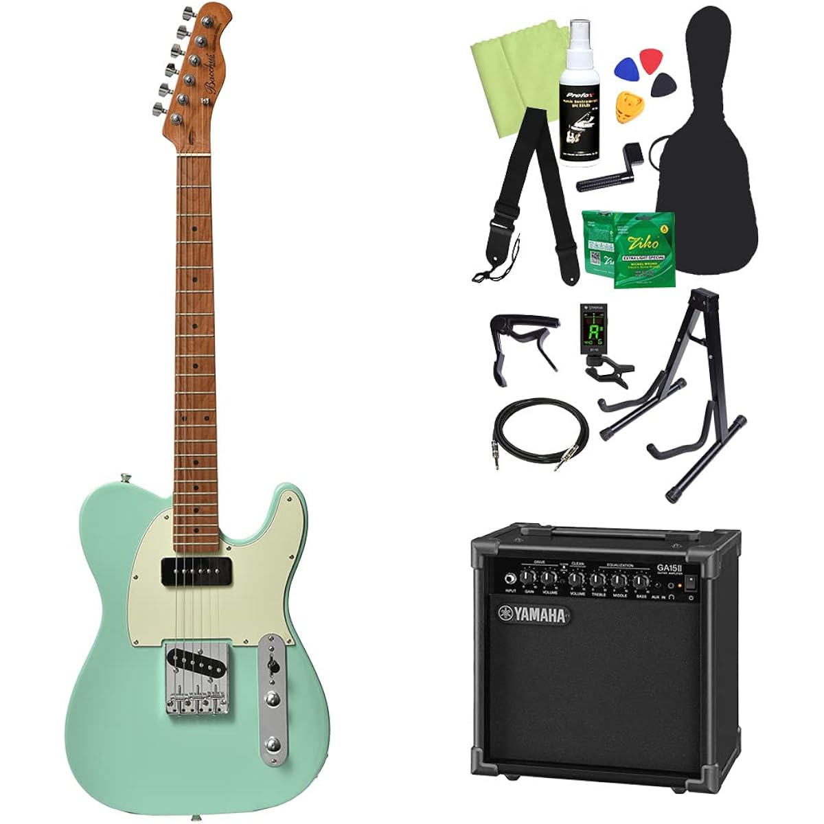 Bacchus BTE-2RSM/M Electric Guitar Beginner 14-piece Set [GA15II Included] SFG Telecaster Type Roasted Maple Neck Bacchus