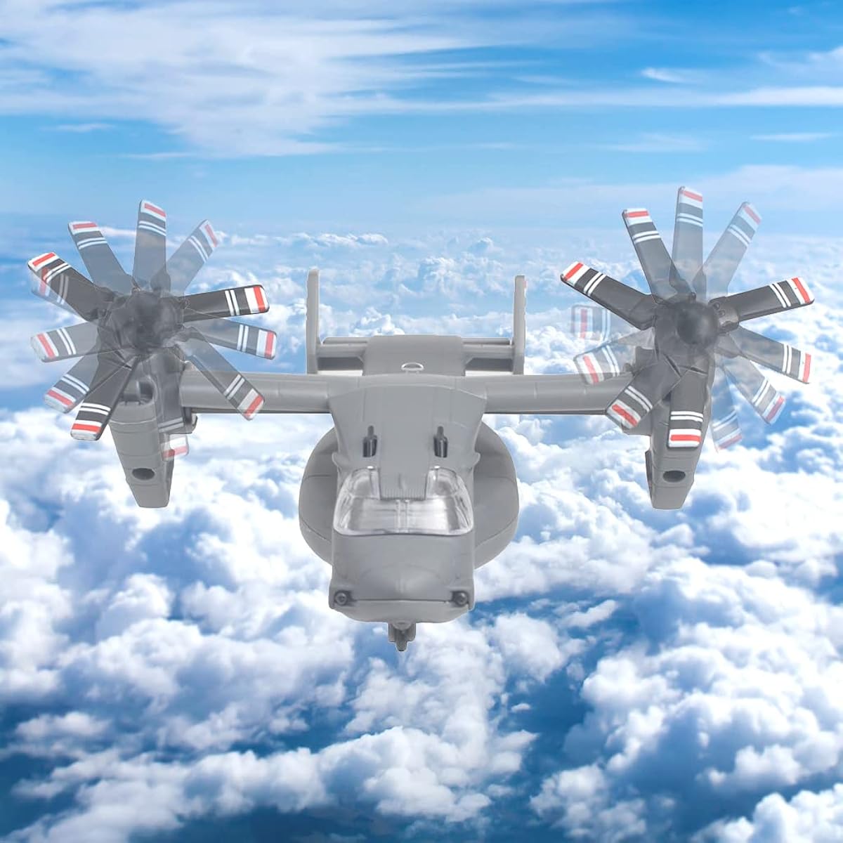 Ailejia Alloy Metal Plane MV-22 Military Osprey Transport Helicopter Toy Model Army Aircraft Air Force Toy Pull Back Fighter Toy (Gray)