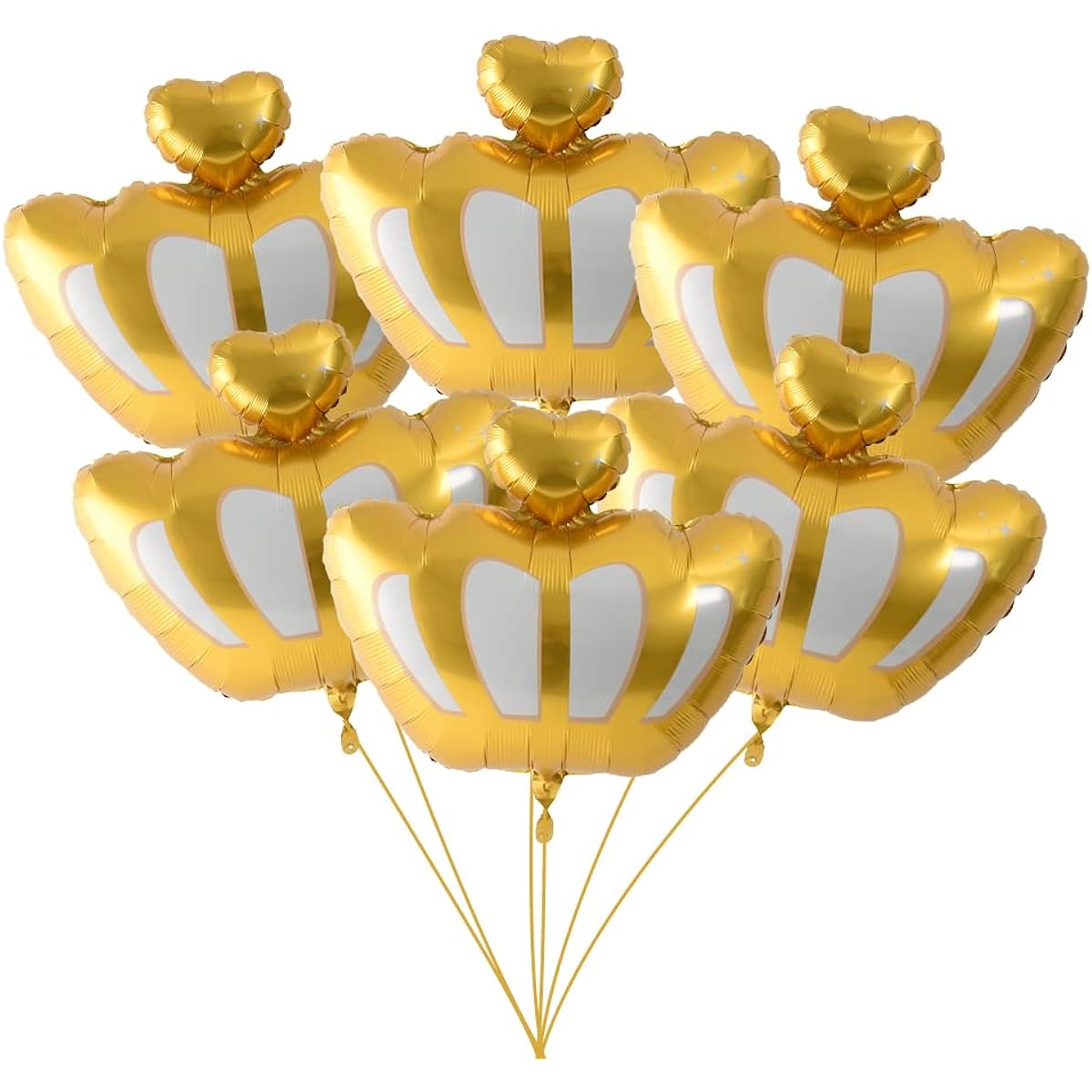 VYNYJOAN Crown Balloons, Gold Crown Balloons for Birthday Baby Shower Home Decoration Supplies 6pcs