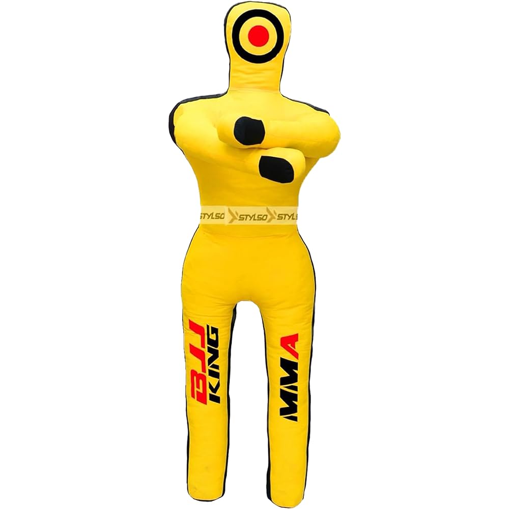 Stylso Wrestling Dummy Grappling Dummy - Jiu Jitsu Dummy Adult MMA BJJ Dummy Judo Karate Training Like Professional Punching Dummy Unstuffed - Black - Blue - Red - Yellow