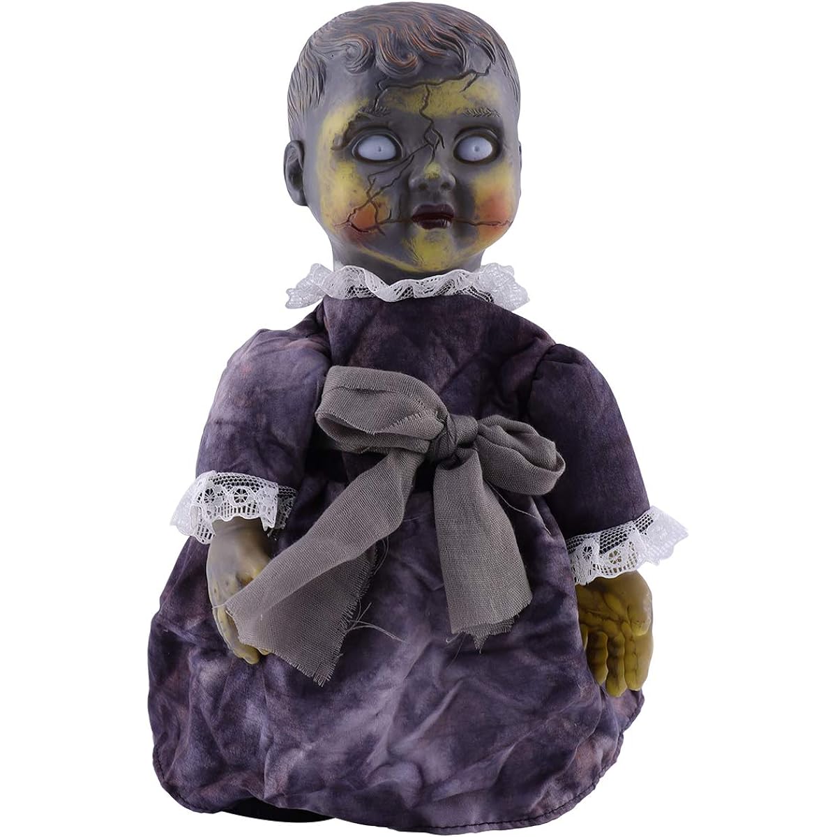 Creepy Doll Scary Doll Halloween Decoration Scary Voice Activated Induction Walking Creepy Halloween Doll Realistic Living Dead Doll Halloween Props for Halloween Party Decoration (04)