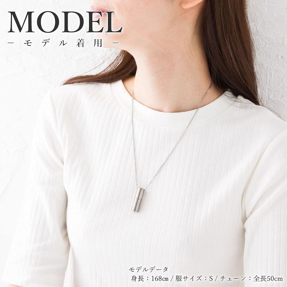leger Name Engraved Pure Titanium Memorial Necklace Made in Japan Skin-friendly Rust-resistant Lightweight Waterproof Heat Resistant Engraved Ashes Pendant Necklace Simple Regier 50cm ~ 70cm PC41-1 [2 lines/4 lines engraving possible]