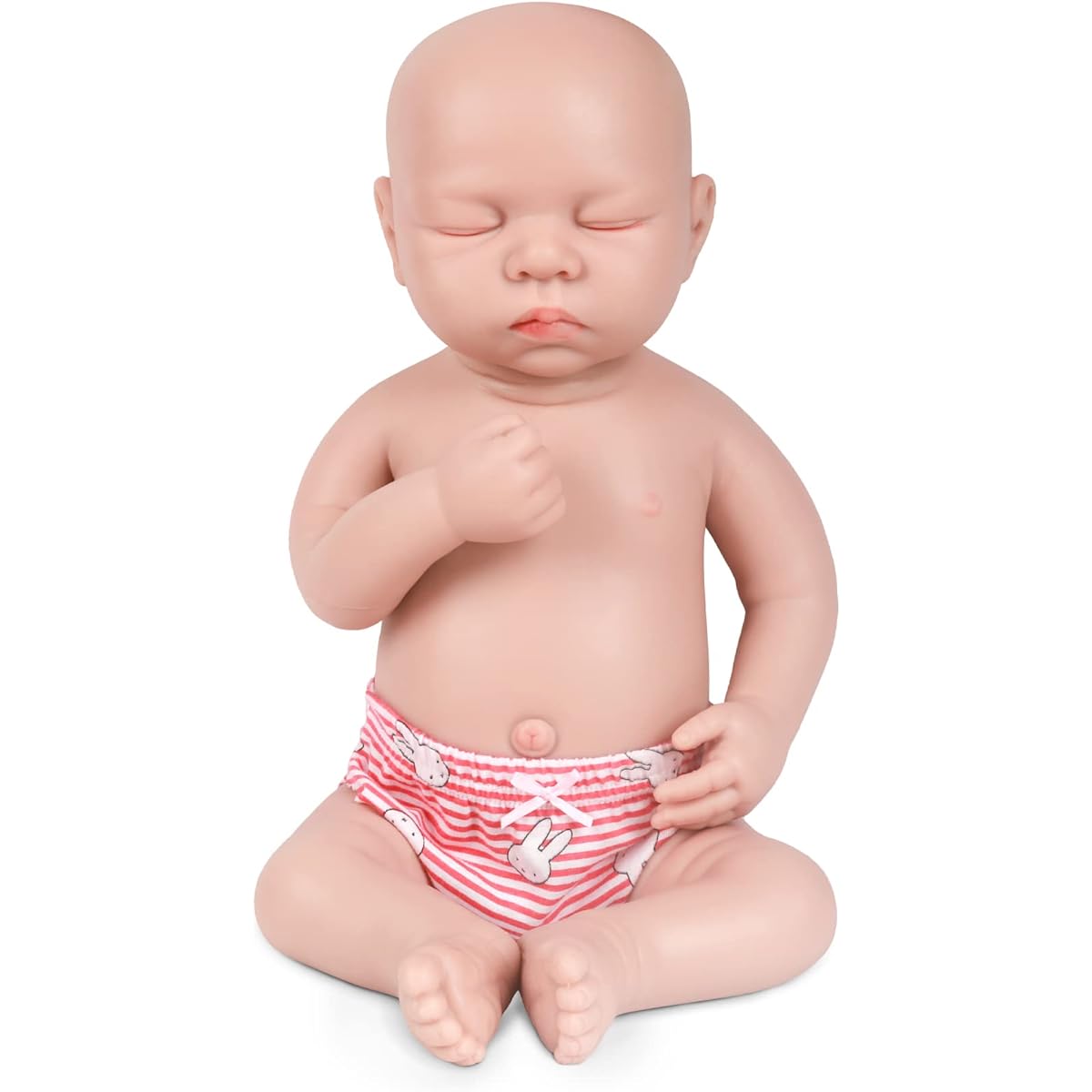 IVITA 17 Inch Full Body Silicone Baby Doll Lifelike, Not a Vinyl Doll, Real Solid Full Silicone Reborn Baby Doll, Newborn Baby Doll - Girl