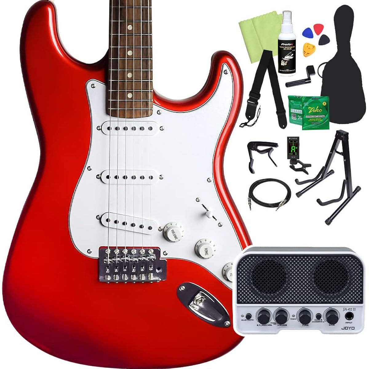 FERNANDES LE-1Z 3S/L CAR Electric Guitar Beginner 14-piece Set [Includes Bluetooth Mini Amplifier] Candy Apple Red Fernandes