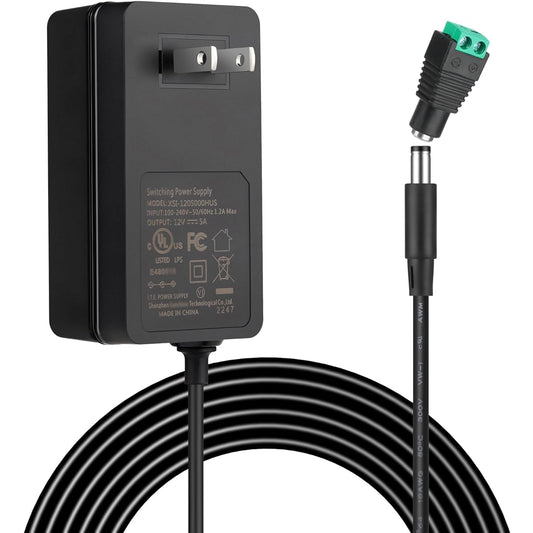 Auplf 12V 5A Power Adapter UL Listed 100V-240V AC to 12V DC Power Transformer with LED Converter Connector 5.5x2.1mm Output Jack 12 Volt 5 Amp Power Supply for LED Strip