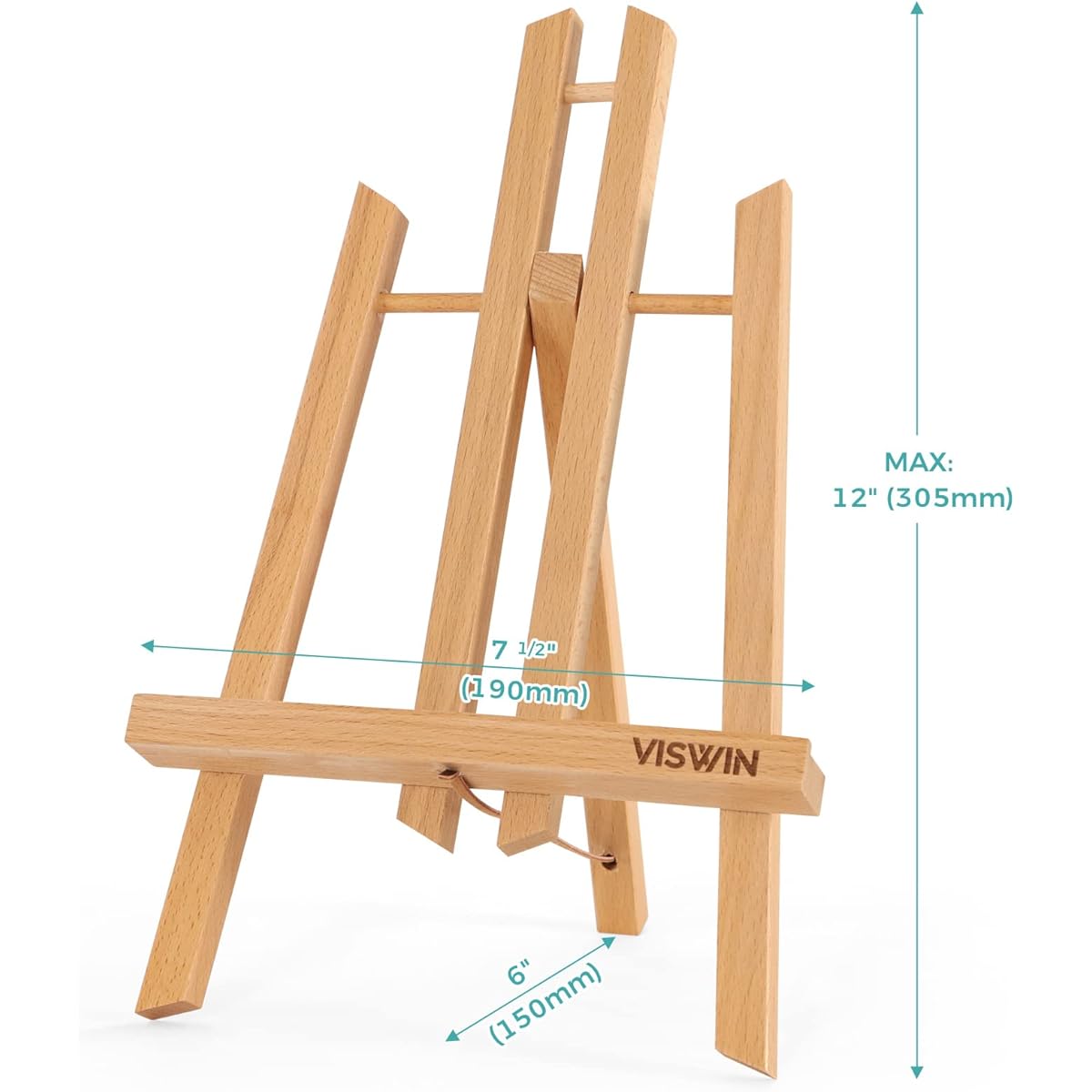 VISWIN 12" Tall Tabletop Display Easels - 12pcs Foldable A-Frame Beech Wood Tripod Easel Stand Small Table Easel Set for Artists Adults Kids Students Classroom for Painting and Display