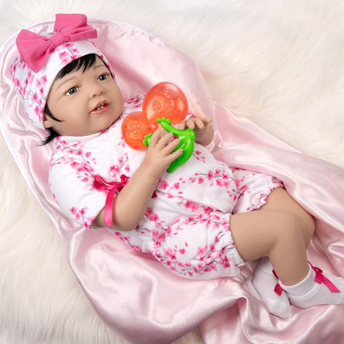 Paradise Galleries® Asian Realistic Reborn Toddler Doll Jannie de Lange Designer Doll Collection 21" Adorable Real Life Baby Doll Soft Touch Vinyl with 7 Piece Doll Accessories Hanami
