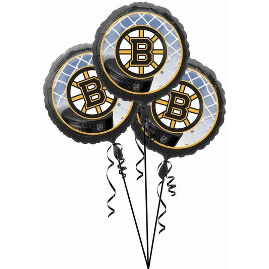 Amscan Party Decorations Exciting Boston Bruins Balloons (Pack of 3) 18" Silver
