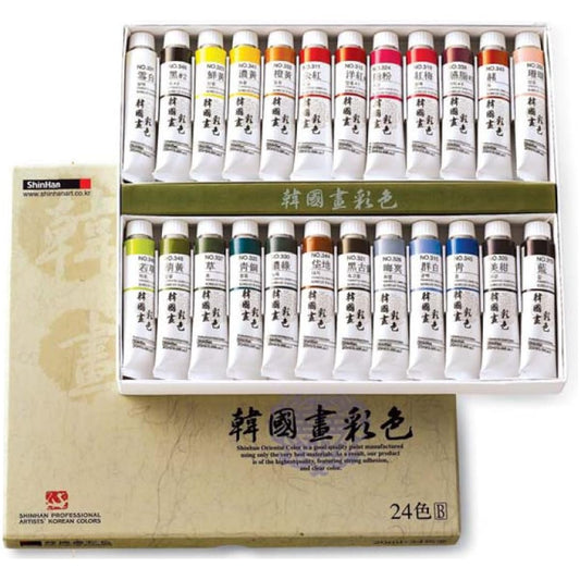 ShinHan Professional Artists' Korean Colors 12,18.24A,B Color 20ml Tube Set Shinhan