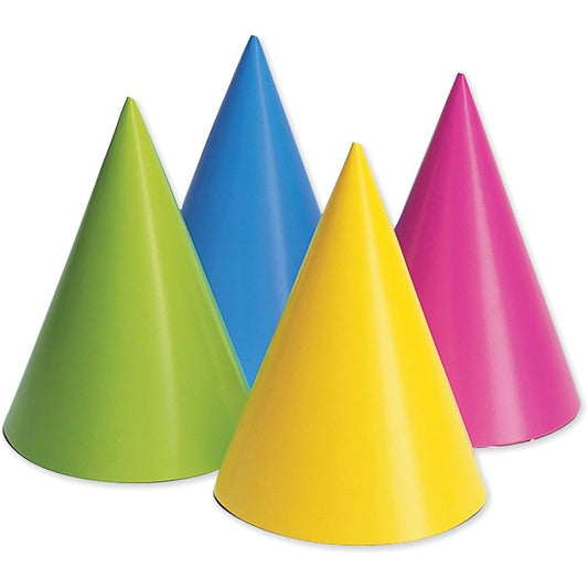 (2) - Creative Converting 20PH-0010 Party Hats, Assorted Neon, 16-Pack