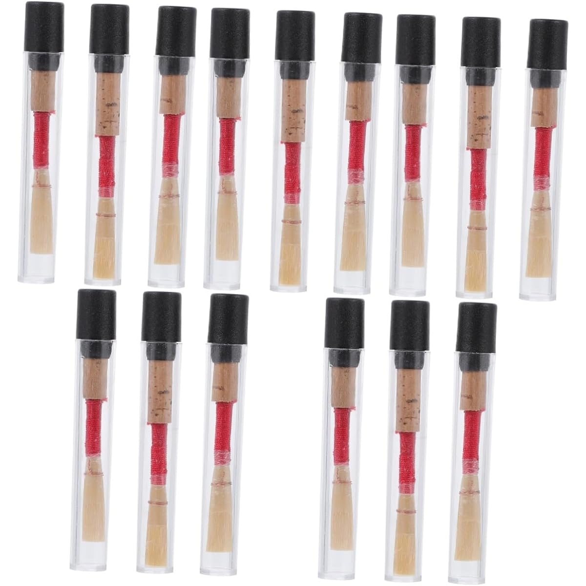 VICASKY 15pcs Oboe Reeds Wood Oboe Guard Clarinet Oboe Staples B Flat Clarinet Reeds Flagmer Oboe Cork Bin Organizer Oboe Reeds