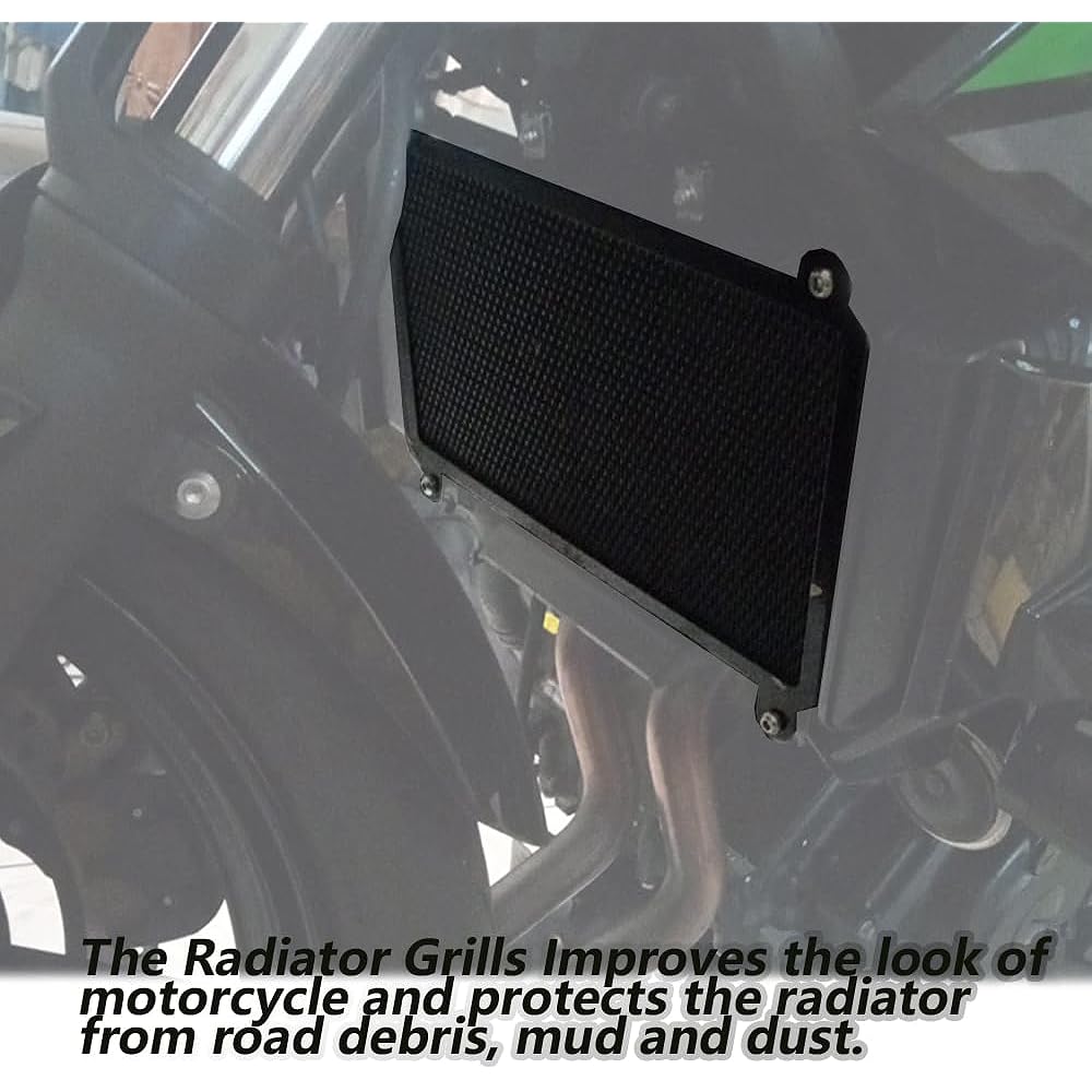 Xitomer Aluminum Radiator Guard 2023 NINJA400 Radiator Guard Z400 2018 2019 2020 Radiator Cover Compatible with NINJA 250 2018 2019 Z250 2018 2019 Radiator Grill (Black)