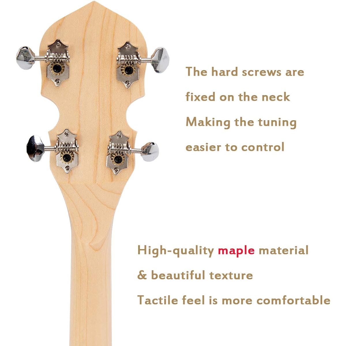 Mulucky 5 String Banjo Full Size with 24 Brackets Open Back Maple Banjo with Remo Head Geared 5th Tuner Gift Package with Beginner Kit - B1102