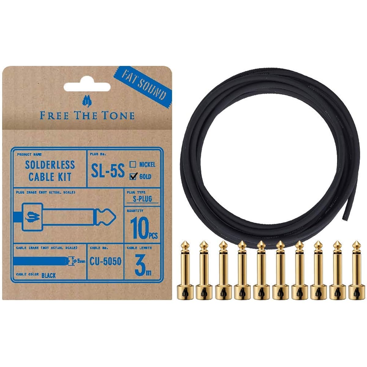 Free The Tone SL-5S-GD-10K Solderless Cable Kit