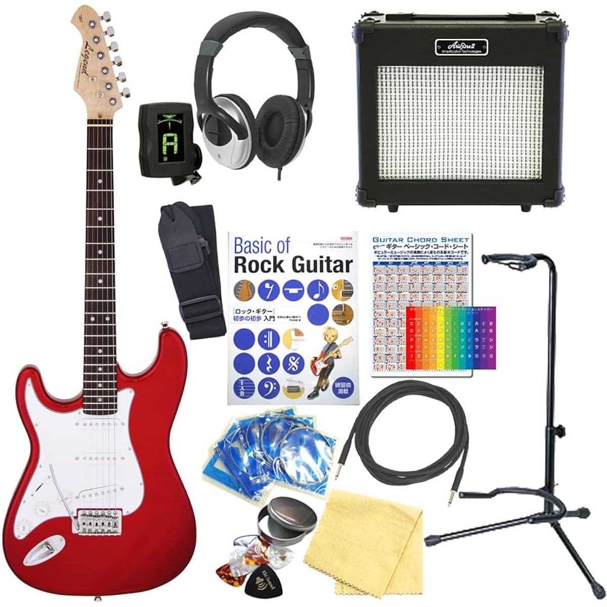 Electric guitar beginner's guide Left-handed Legend LST-Z-LH CA Beginner's guide 13-piece set