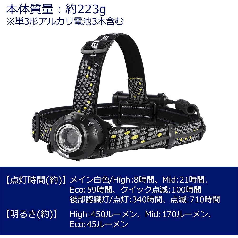 GENTOS LED headlight 450~750 lumens Head Wars HLP-2301/2302/2303/2304 AA battery/dedicated rechargeable battery for professional use
