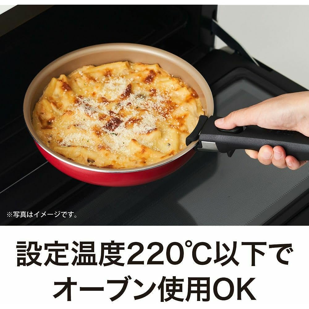 Evercook frying pan set, 7 items (tamagoyaki 13 x 19 cm, frying pan 26 cm, deep frying pan 24 cm, pot 18 cm, special mini handle, plastic lid for pot, 18 cm lid with silicone ring) Compatible with all heat sources (IH compatible) Ivory Selectable series