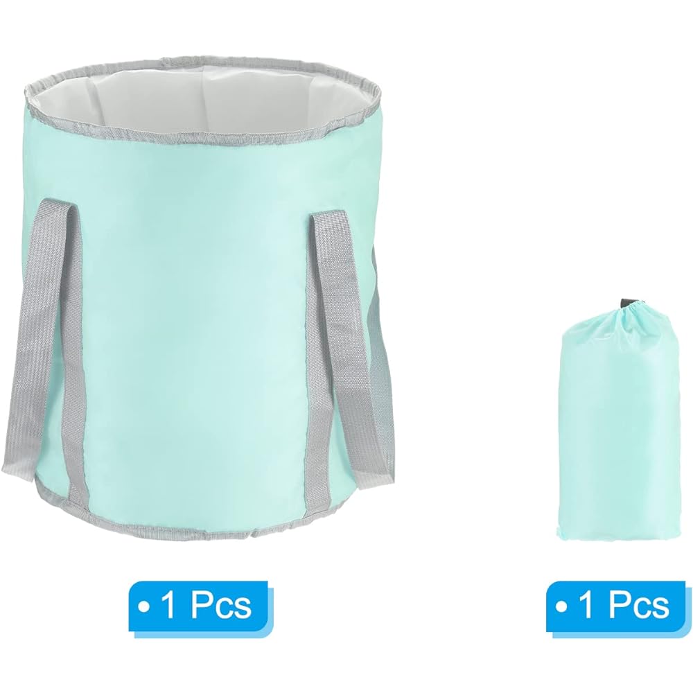 PATIKIL Folding Bucket Travel Portable Water Container Folding Foot Bath Basin for Outdoor Travel Camping Fishing Sky Blue