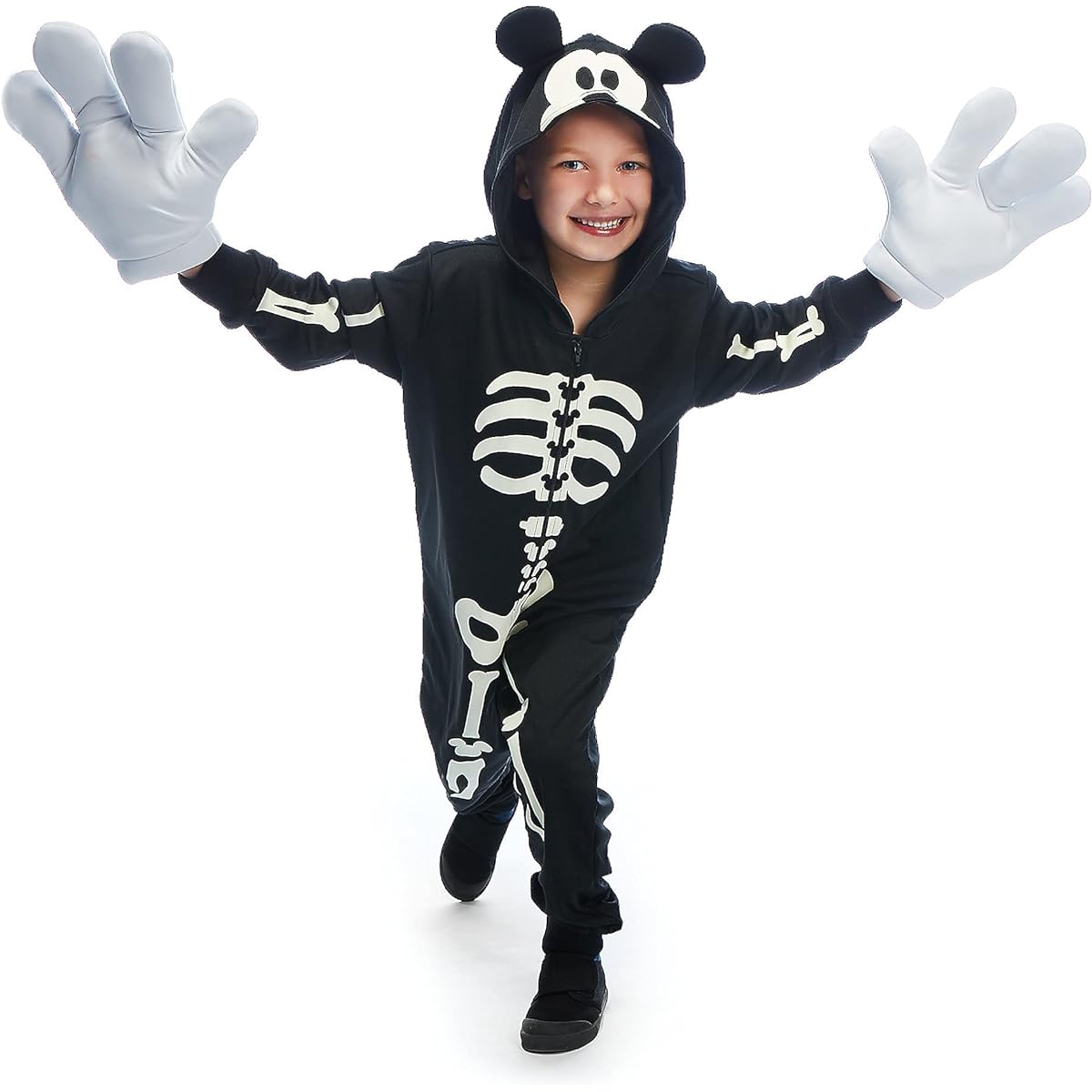 Disney Mickey Mouse Glow in the Dark Skeleton Costume for Boys