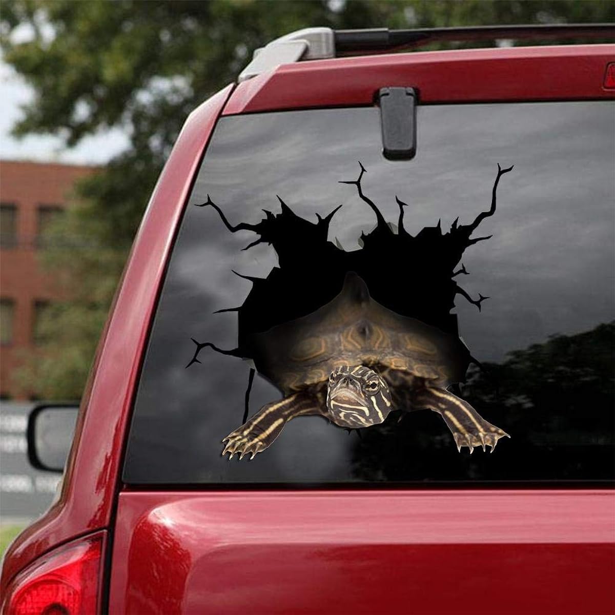 Ocean Gift Mississippi Map Turtle Car Decal Sea Animal Car Sticker Set of 2 Realistic Mississippi Map Turtle Car Sticker Design Series 4 Sizes 8" x 8"