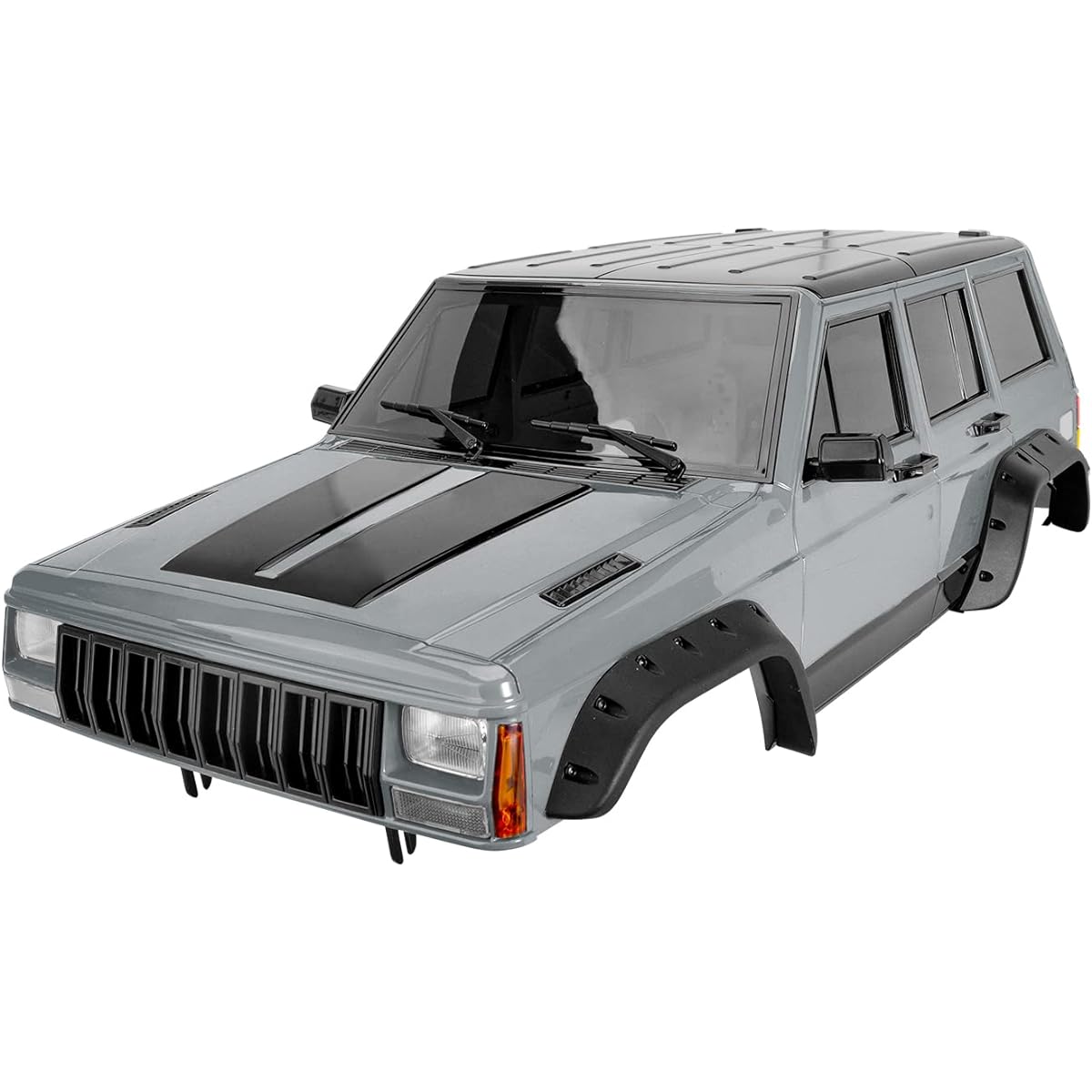 INJORA Hard Plastic 12.3"/313mm Wheelbase Cherokee Body Car Shell 1/10 RC Crawler Axial SCX10 & SCX10 II 90046 90047 TRX4 Kit (Gray)
