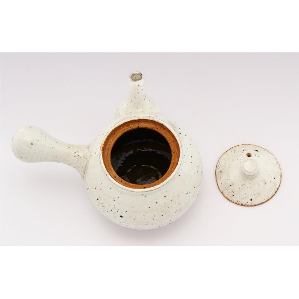 Mino Ware "Shigeyasu Ohno" Teapot Pot Capacity Approximately 460ml Iron Powdered White (Comes with Presentation Box) Made in Japan 134-0033