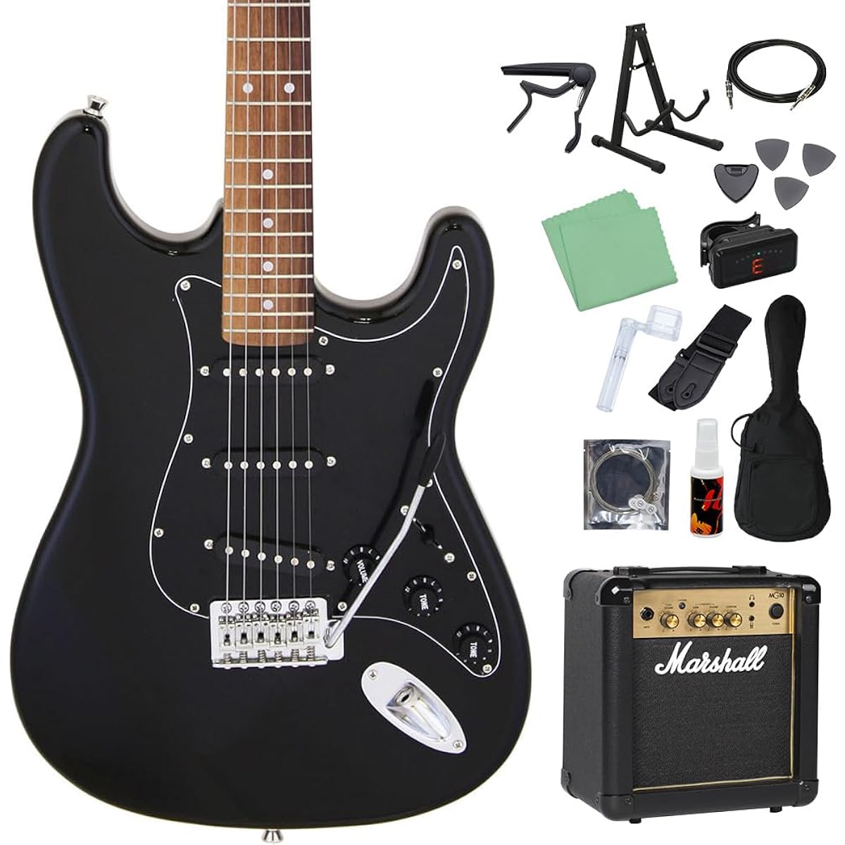LEGEND LST-Z B Electric Guitar Beginner 14-piece Set [Includes MG10] Black Legend