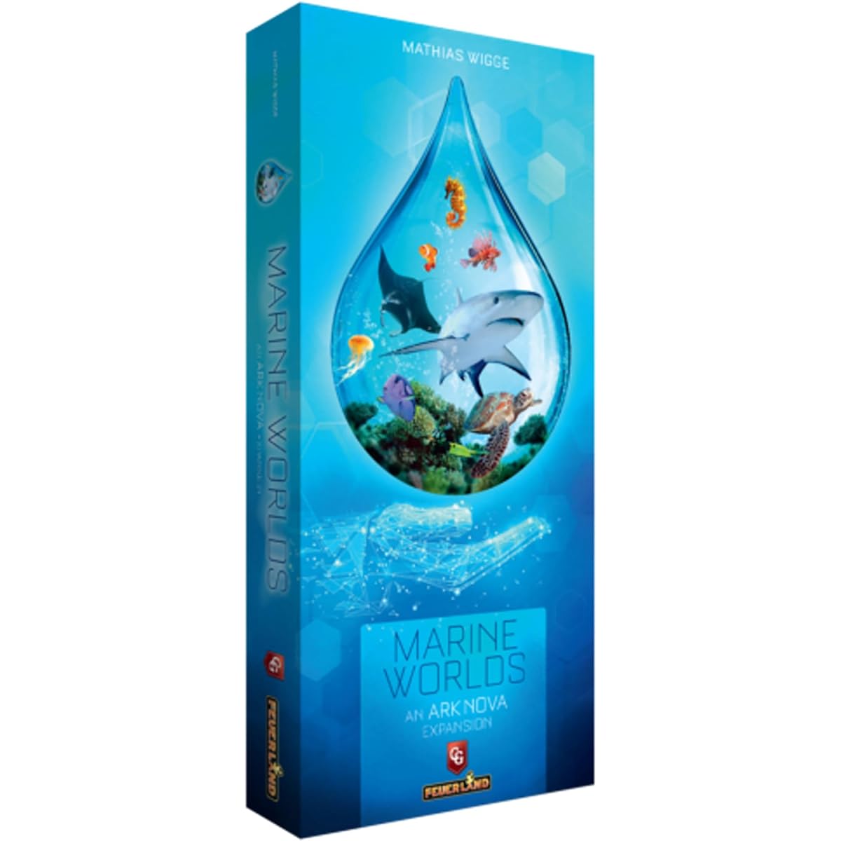 Capstone Games: Ark Nova: Marine Worlds Strategy Board Game Expansion - Introduce Sea Animals to Your Zoo, 1-4 Players, Ages 12+.