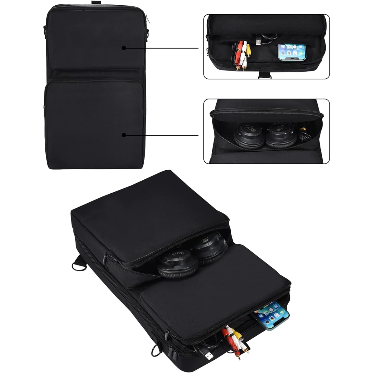 AZTOPA Travel Carry Case Compatible with DDJ-FLX4 Controller Protector Bag Backpack Compatible with Pioneer DDJ-SB3 400 FLX5 DJ Controller Travel Bag