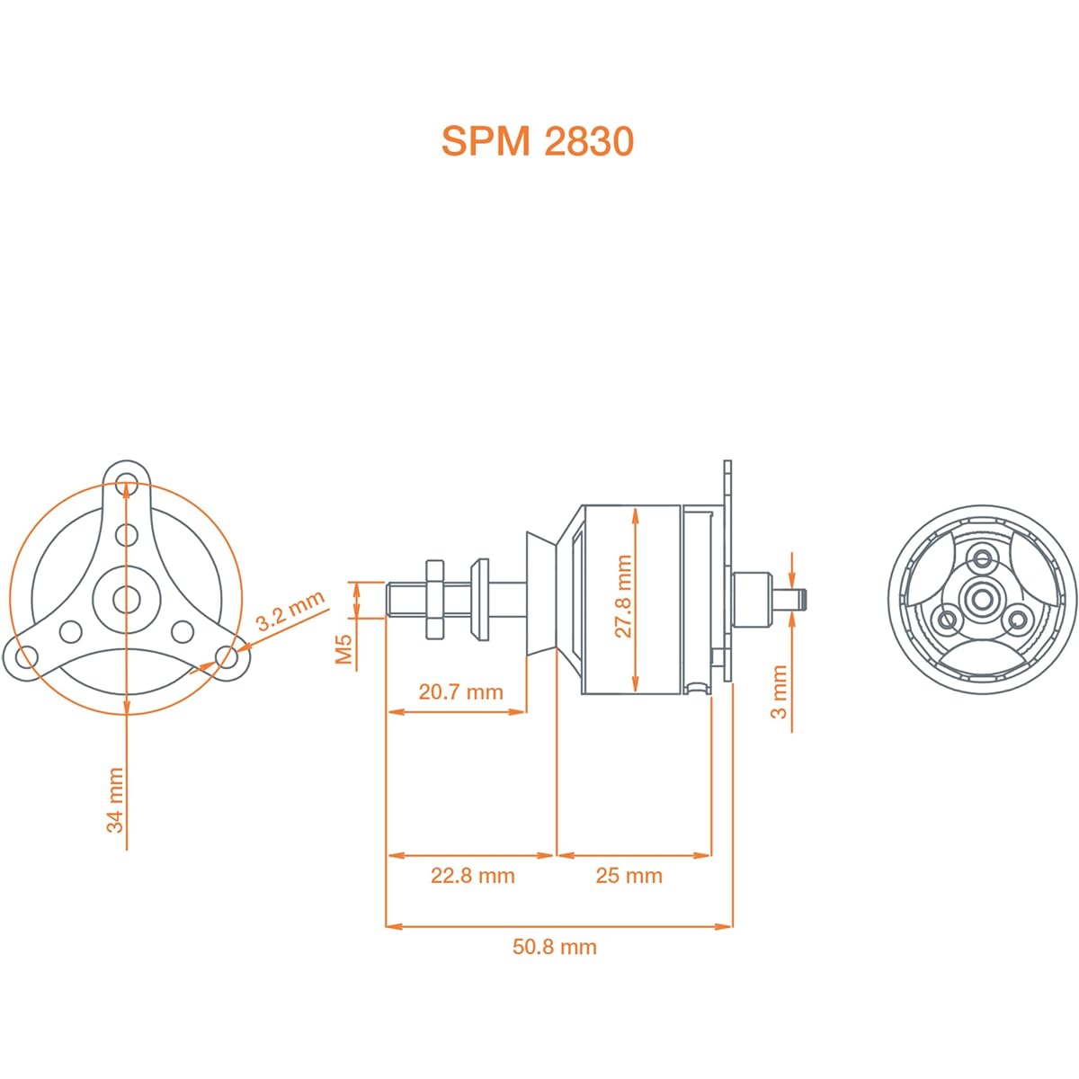 Spektrum Avian 2830-950Kv Outrunner Brushless Motor SPMXAM4560