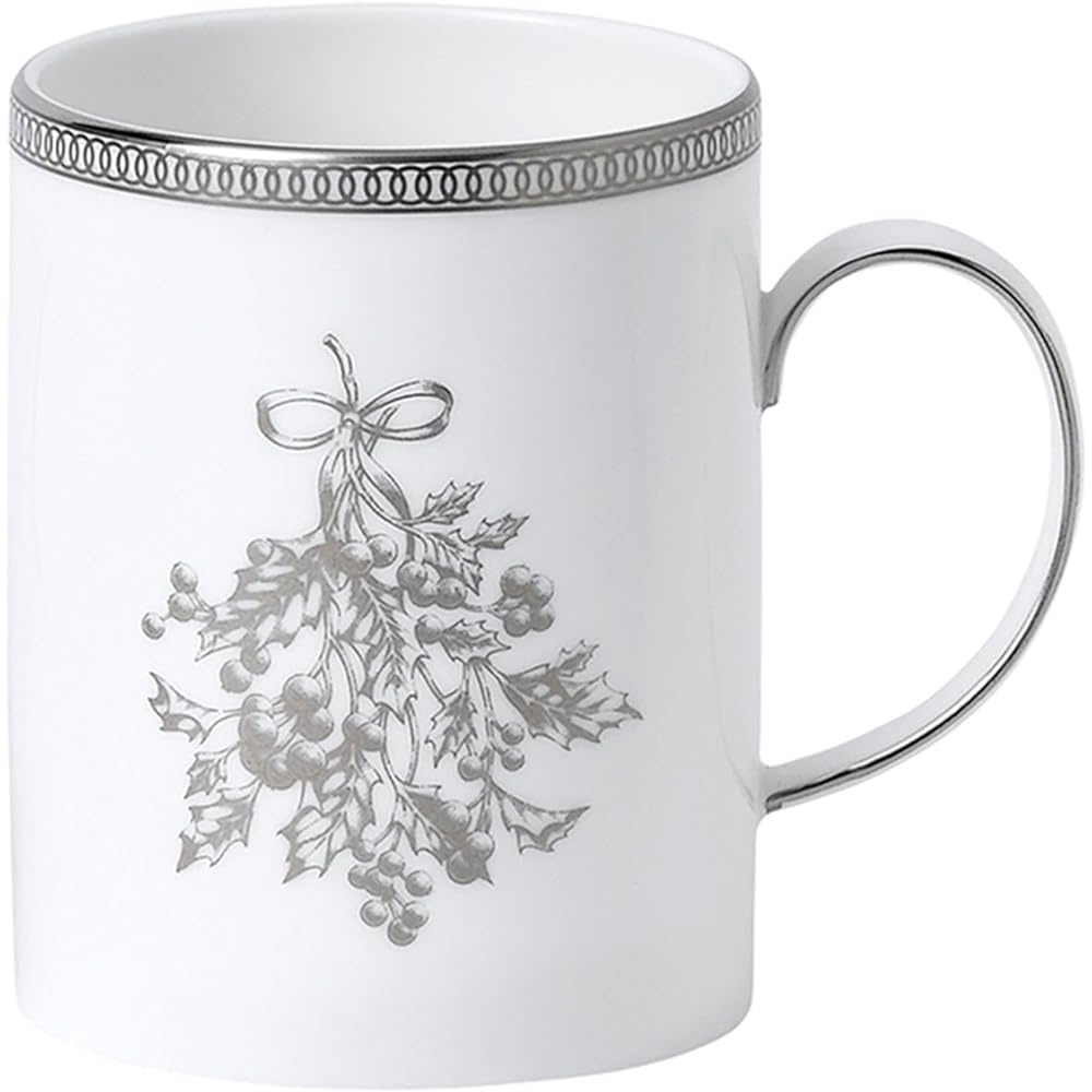 [Regular Imported Product] Wedgwood Winter White Mug 350ml Pair Set (2 pieces) Holly/Tree Wedding Gift Present 1052357
