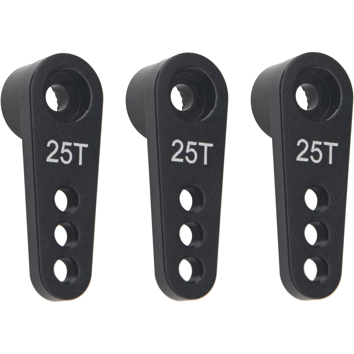 ShareGoo Metal 25T Servo Horn 25 Teeth Steering Arm Compatible with Futaba Savox Power HD HSP Servo Motor Wltoys Himoto Redcat Traxxas Axial 1/8 1/10 Car Truck (Black) Set of 3