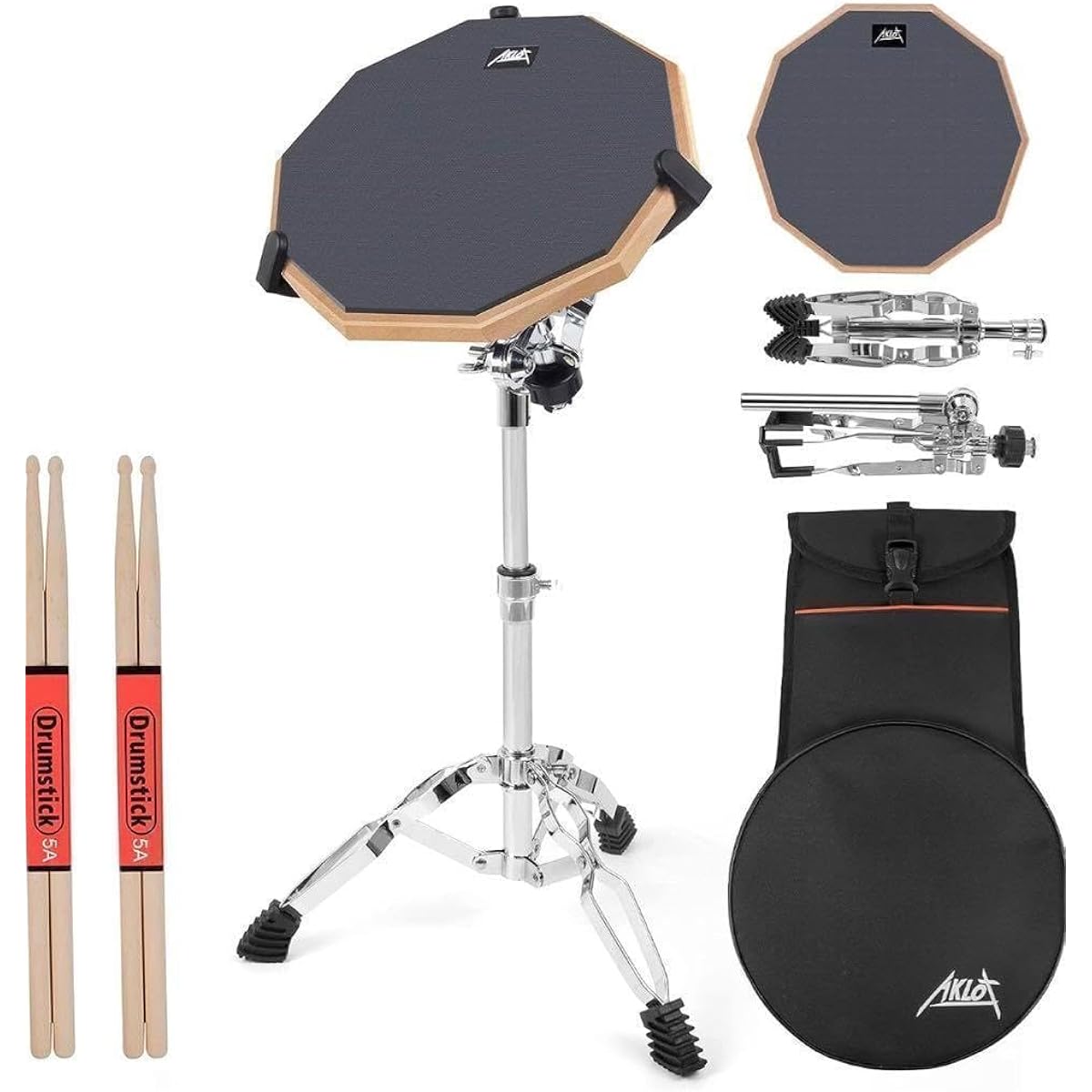 M1563-84-58 Drum practice pad, 12 inch, with stand
