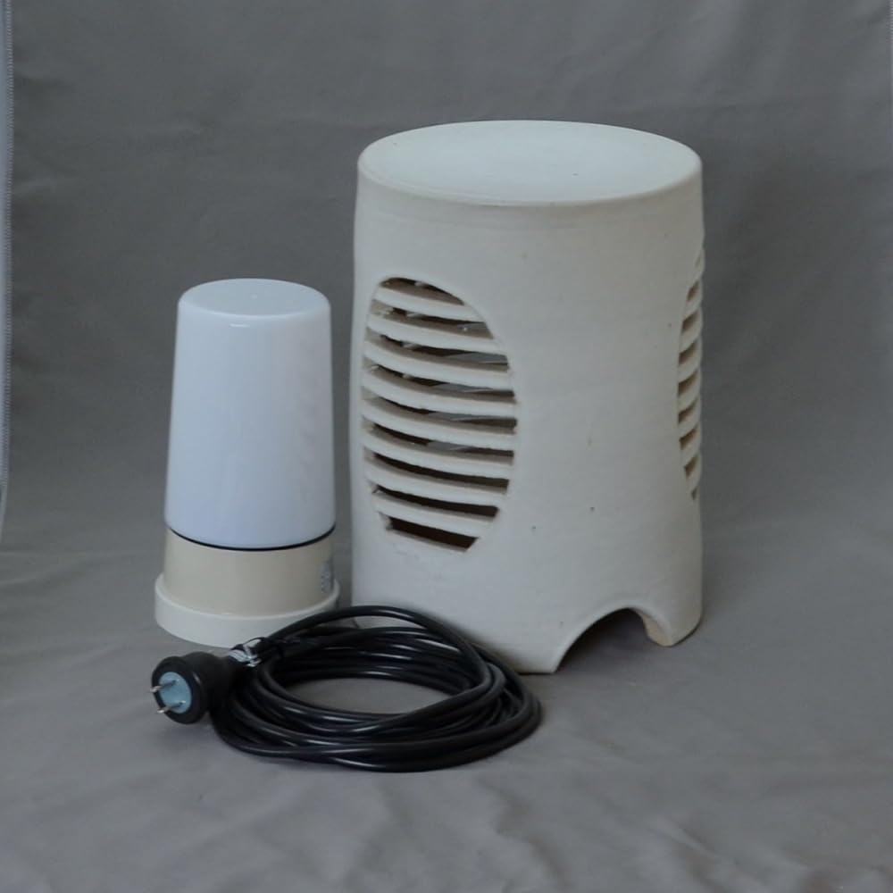 White RS-W Shigaraki Garden Light with LED Lighting Garden Pottery Light Size: Diameter 200mm x Height 270mm