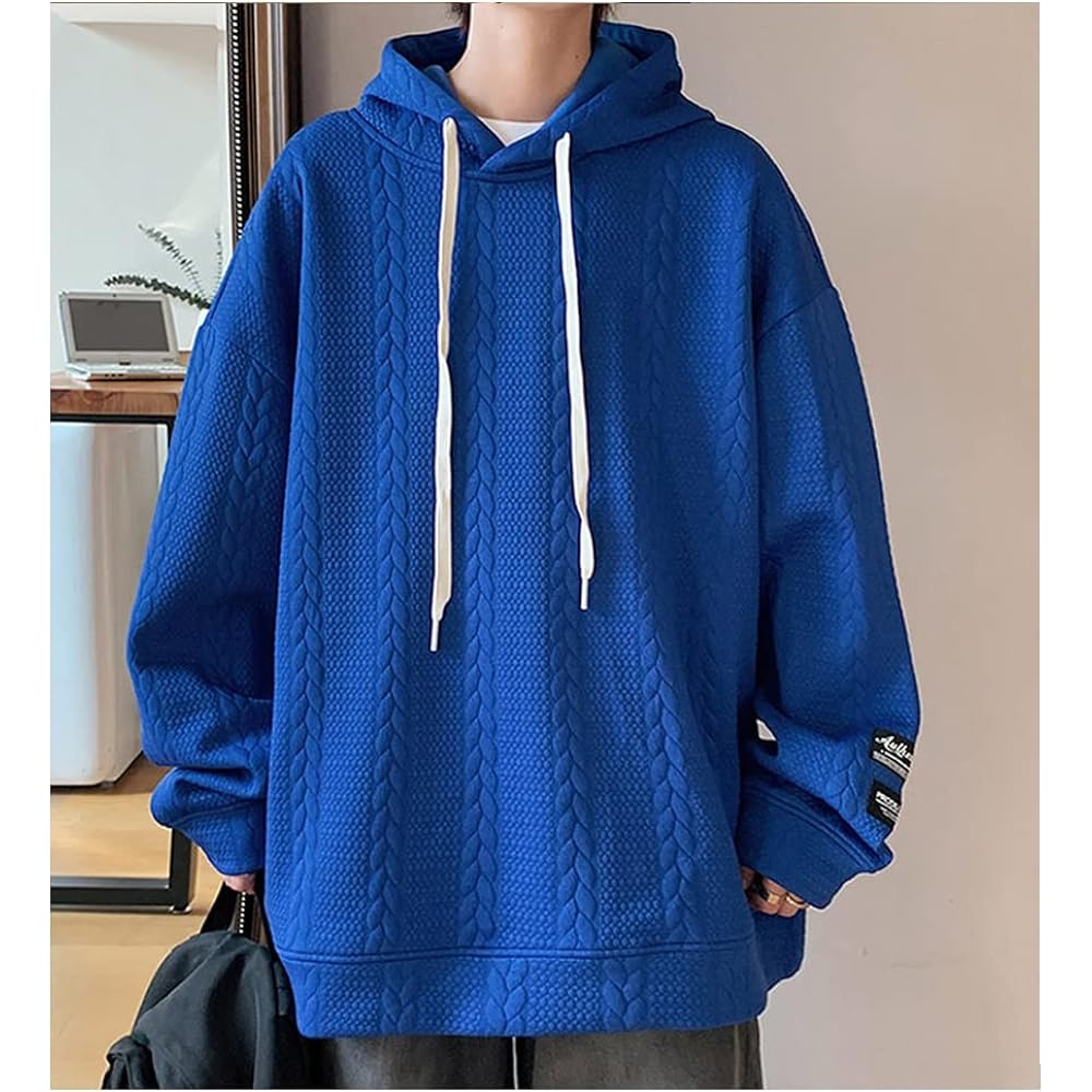 [Aaronlive] Men's Hoodie, Long Sleeve, Large Size, Autumn Clothes, Hoodie, Soft, Simple, Stylish, Loose, Hooded, Casual, Pullover, Autumn/Winter Clothes, Men's Parka