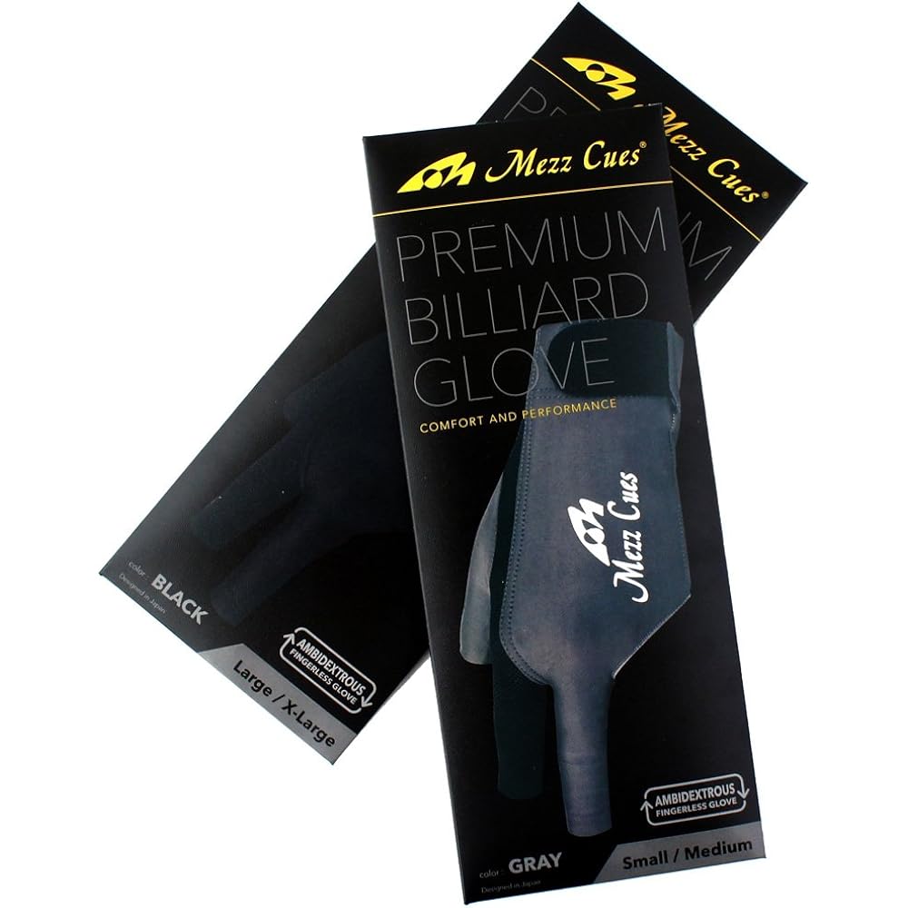 Mezz Billiard Glove Gray for Left and Right Use S-M (MGR-H-S)