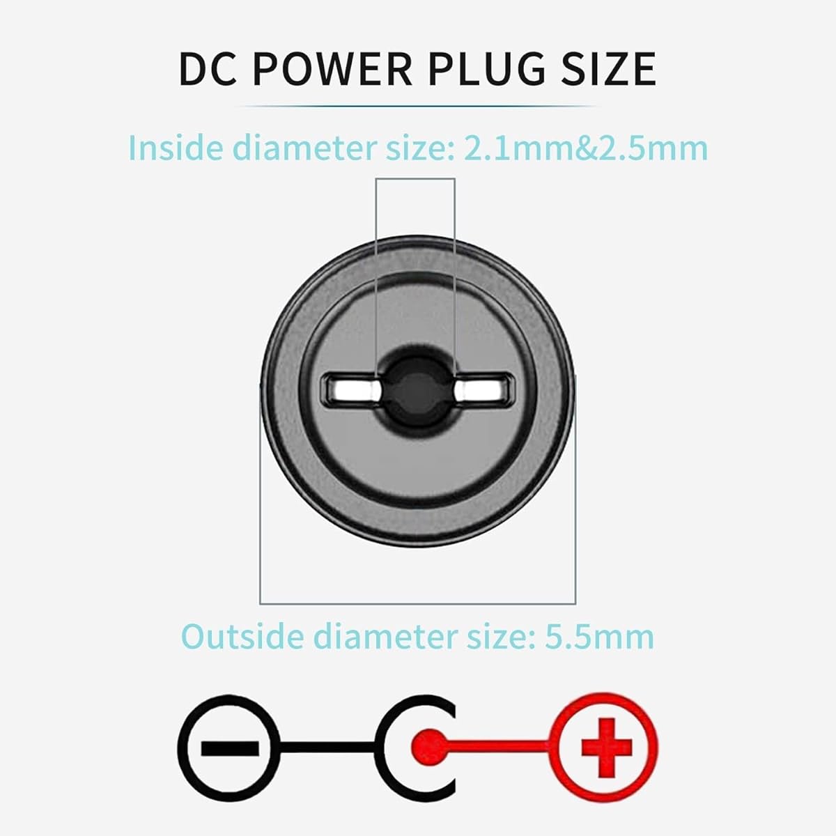 12V 2A AC Power Adapter, AC 100-240V to DC 12 Volt Transformer, 2.1mm X 5.5mm Wall Plug.