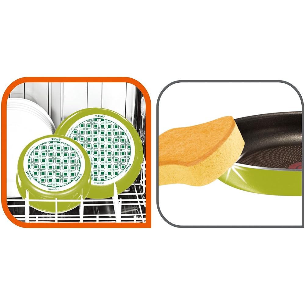 Tefal Pot and Frying Pan 6 Piece Set with Removable Handle and Lid Ingenio Neo Kiwi Set 6 For Gas Fire/Heater Only 4 Layer Coat L21790 [Non-IH Compatible]