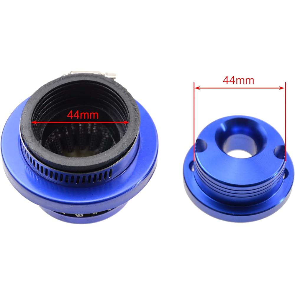 GOOFIT 44mm Air Filter 2 Stroke Aluminum Base Blue Upgrade Kit Replacement for 43cc 47cc 49cc Scooter ATV Mini 4 Wheel Pocket Bike