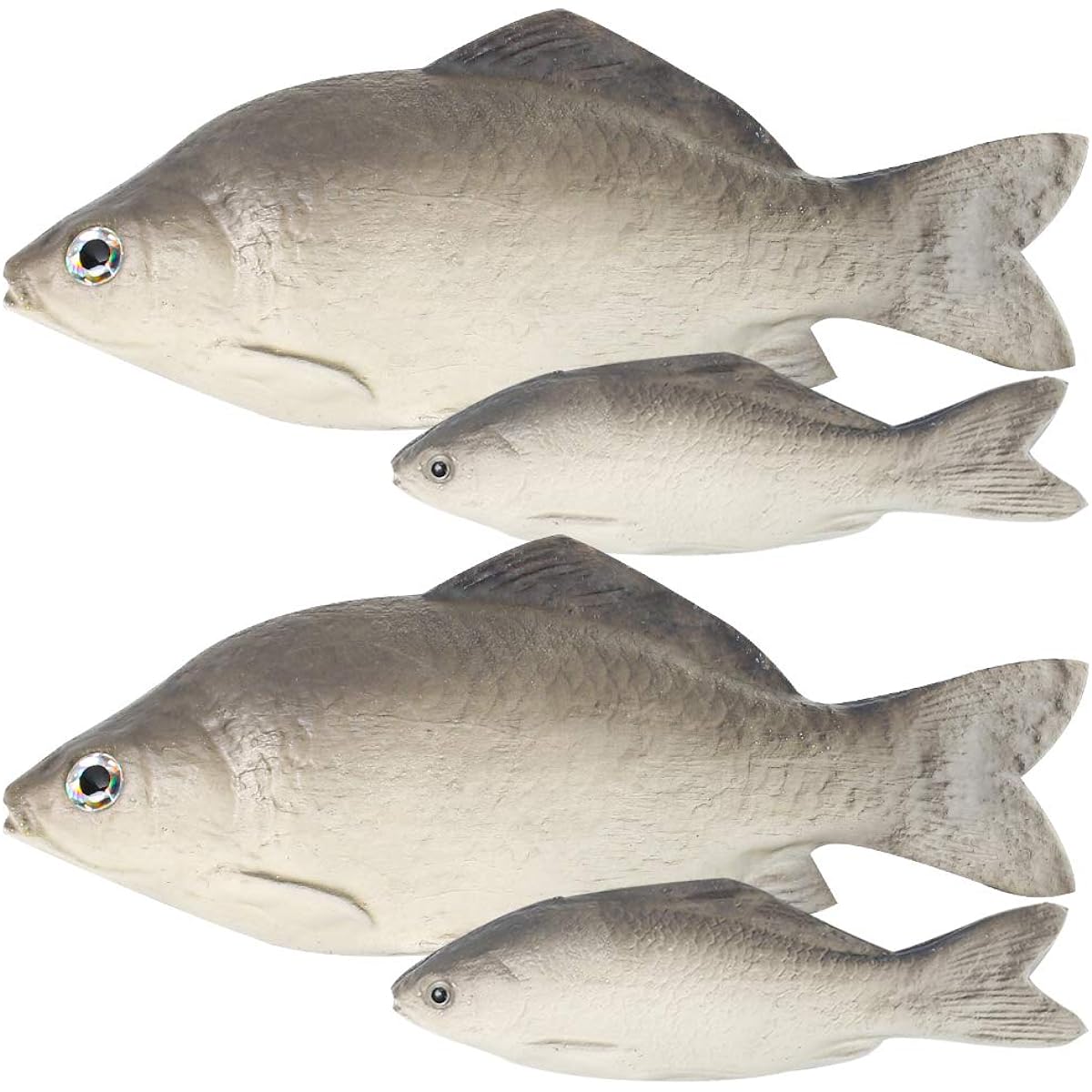 BigOtters 4pcs Artificial Fish, Fake Fish Realistic Fish Playset Model Food Display Toys for Kids Kitchen Decor Photo Props
