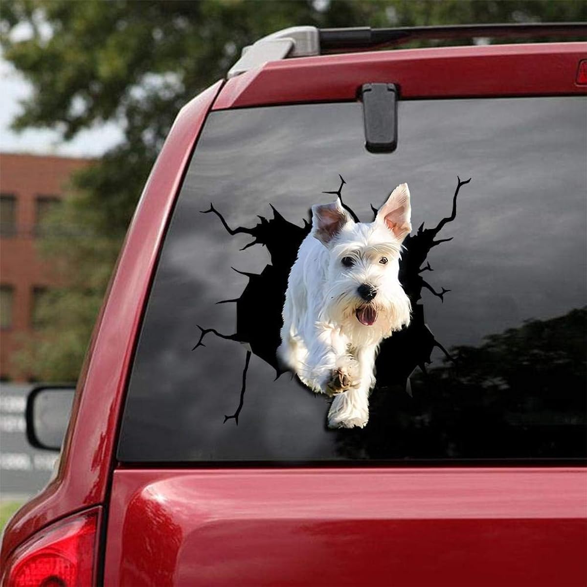 Ocean Gift Miniature Schnauzer Car Decal, Wall Decal Sticker Set of 2 - Realistic Car Sticker Design Series 36 Sizes 8" x 8"