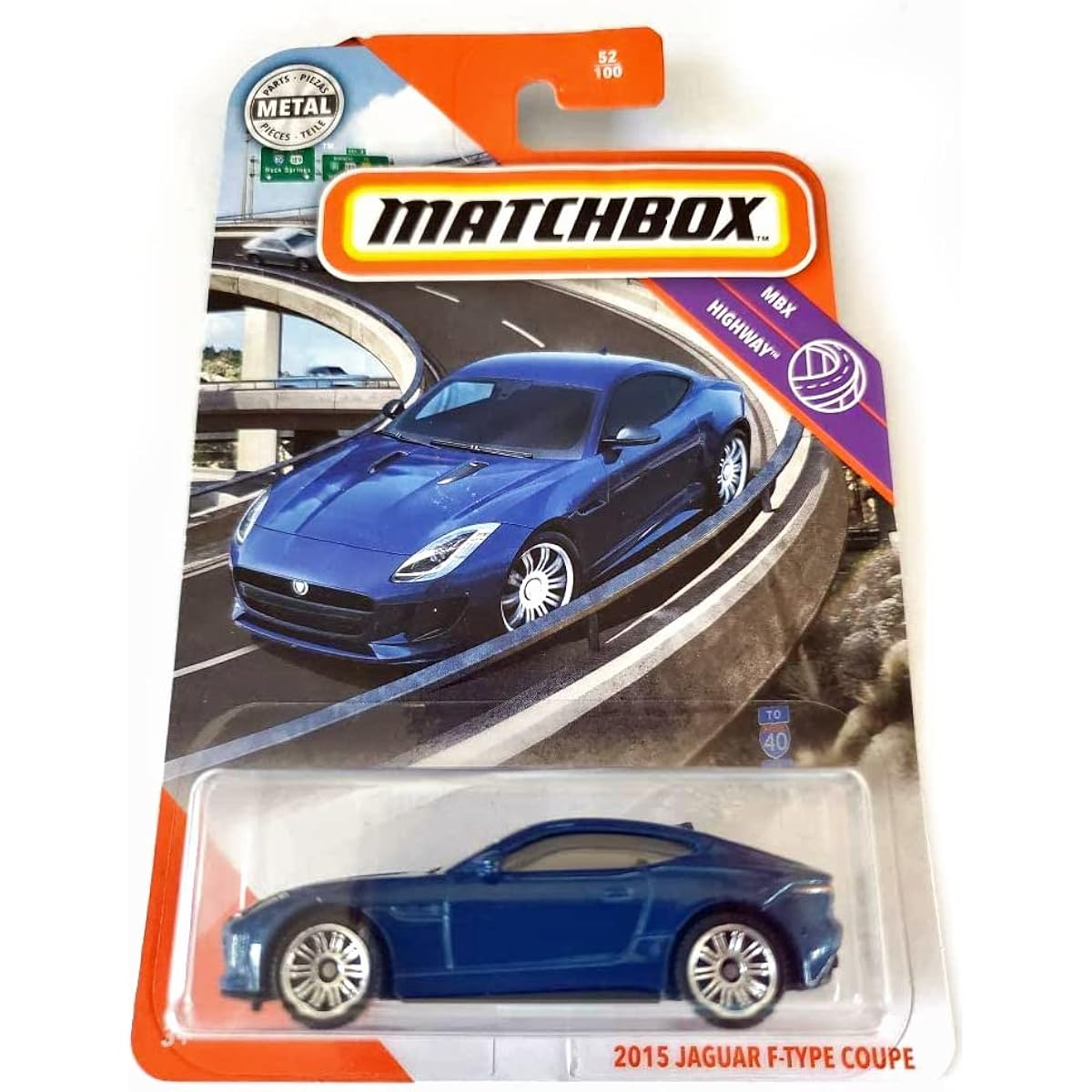 Matchbox 2020 MBX Highway 2015 Jaguar F-Type Coupe Blue 52/100