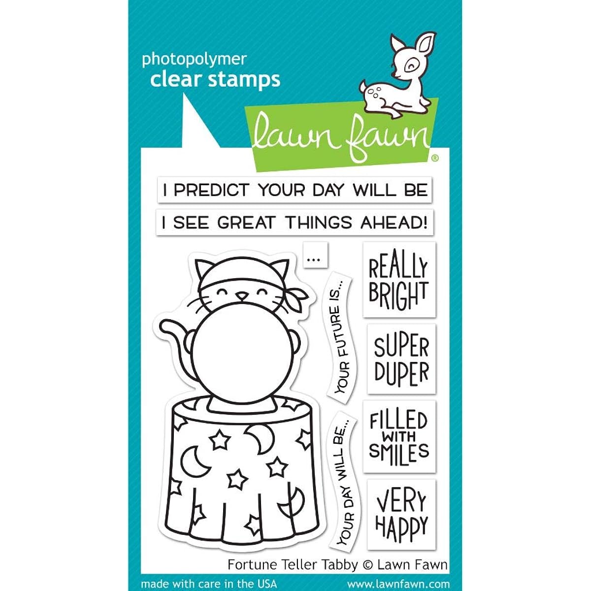 Lawn Fawn Clear Stamps 3"X4"-Fortune Teller Tabby -LF2016