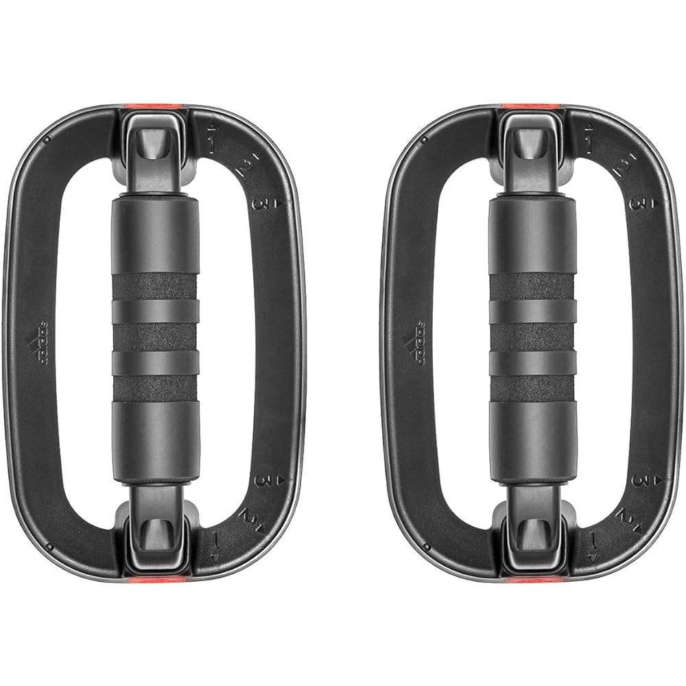 adidas Performance Push Up Bar Vertical Design with Number Display Durable Compact Storage Set of 2 ADAC-12232