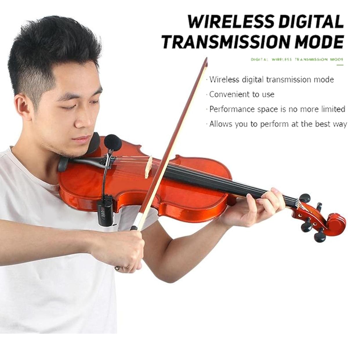 Gazechimp Professional UHF Violin Microphone Clip-on Cardioid Receiver Microphone Violin