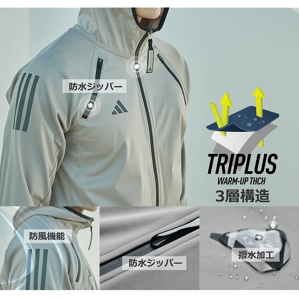 [Adidas] Sauna Suit HYDRO Sauna Suit 3.0 Top and Bottom Set Sauna Suit Jacket Pants Running Jogging Workout (Large, Light Navy)