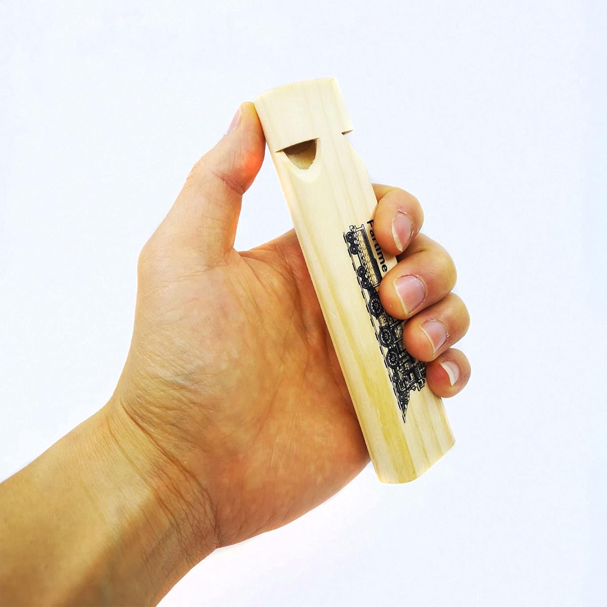 Fartime Wooden Train Whistle 2 Tone 5.75" Length Kids Wooden Train Whistle for Christmas Gifts, Train Party Favors, Noise Makers, Themed Birthday Decorations and More